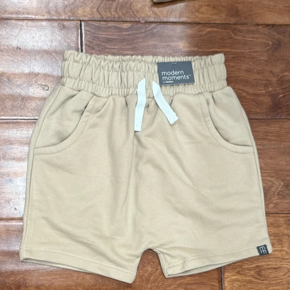 NWT Size 2T Modern Moments Beige Shorts with White Drawstrings